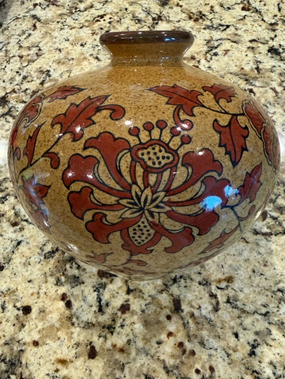 Vintage 90s Handmade Ceramic Bud Vase in Speckled Tan Brown - Picture 3 of 6